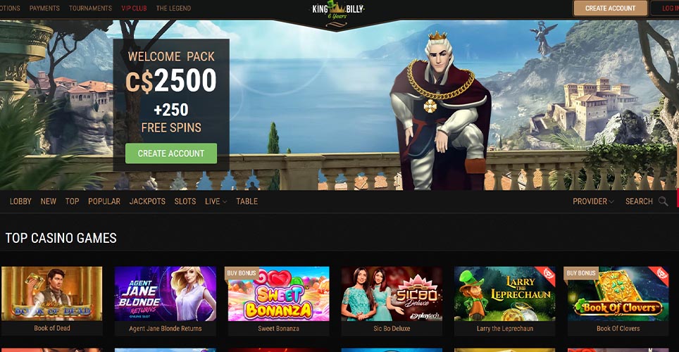 Screenshot 1 King Billy Casino