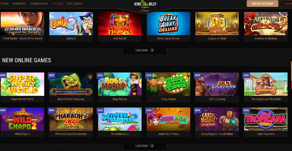 Screenshot 2 King Billy Casino