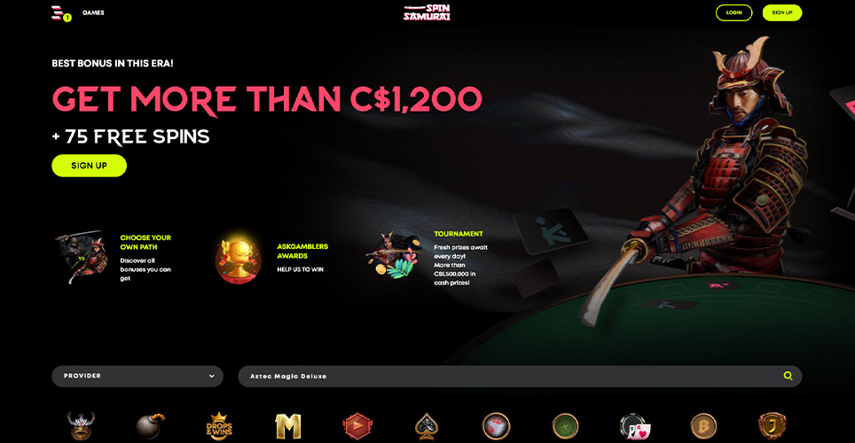 Screenshot 1 Spin Samurai Casino