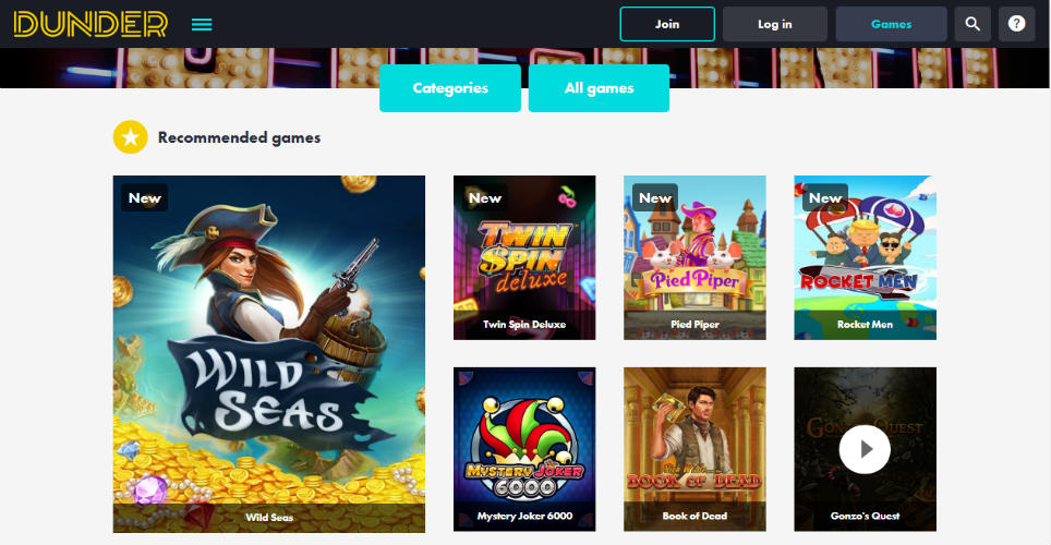 Screenshot 2 Dunder Casino