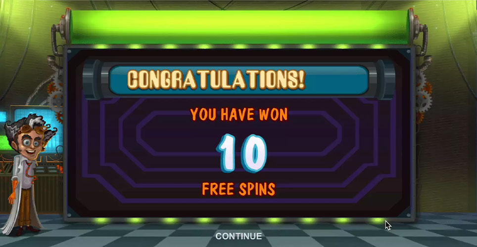 Dr Watts Up Slot Free Spins Won Screen