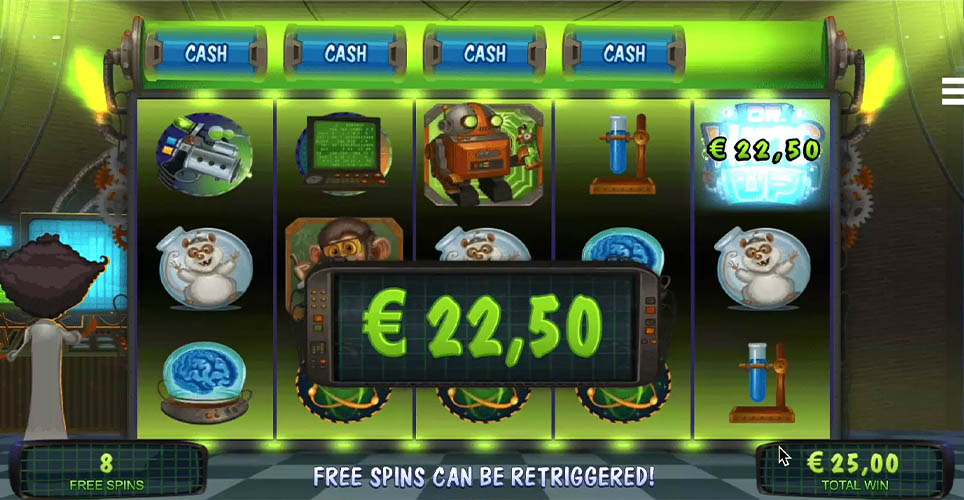 Dr Watts Up Slot Cash Win Screen