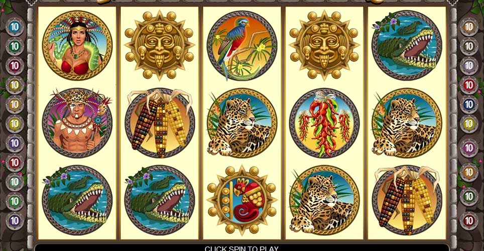 Mayan Princess Slot Base Game Screen Reels View