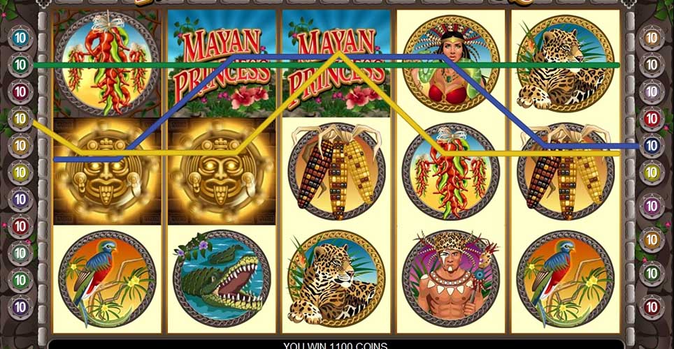 Mayan Princess Slot Winning Spin (Paylines Highlighted)