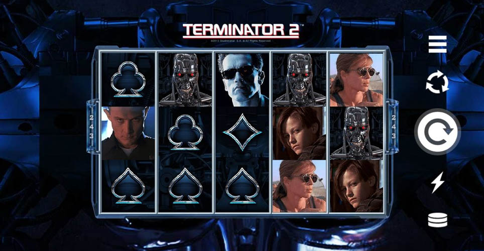 Terminator 2 Slot Base Game Screen