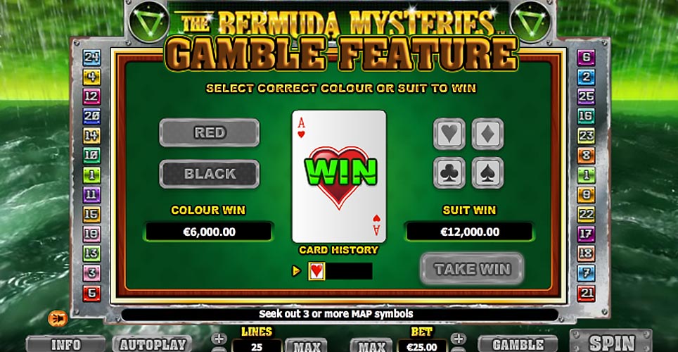 The Bermuda Mysteries Slot Gamble Screen