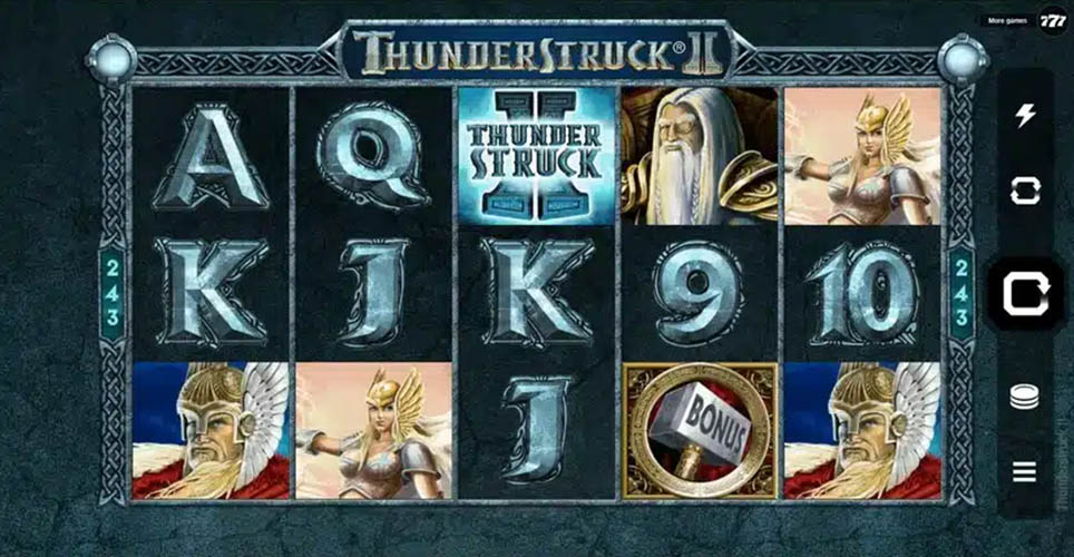 Thunderstruck II Online Free Slot Winning Combination